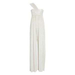 Sabina Musayev Bluebell One-Shoulder Plissé Jumpsuit